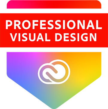 Professional certificate badge Adobe Visual Design